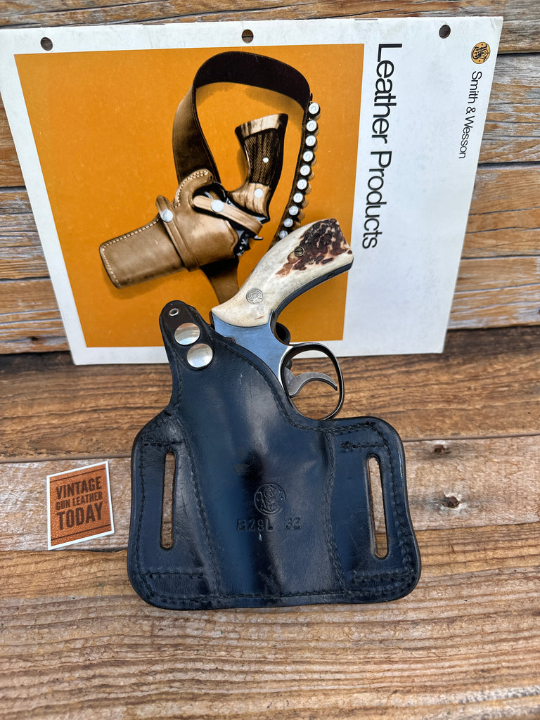 Vintage Smith Wesson Black Leather Lined Holster For 2" 2.5 S&W K frame Revolver