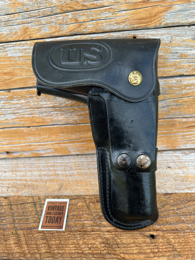 Vintage Bianchi M66 Black US Military Flap Holster For Colt 1911, Browning Power