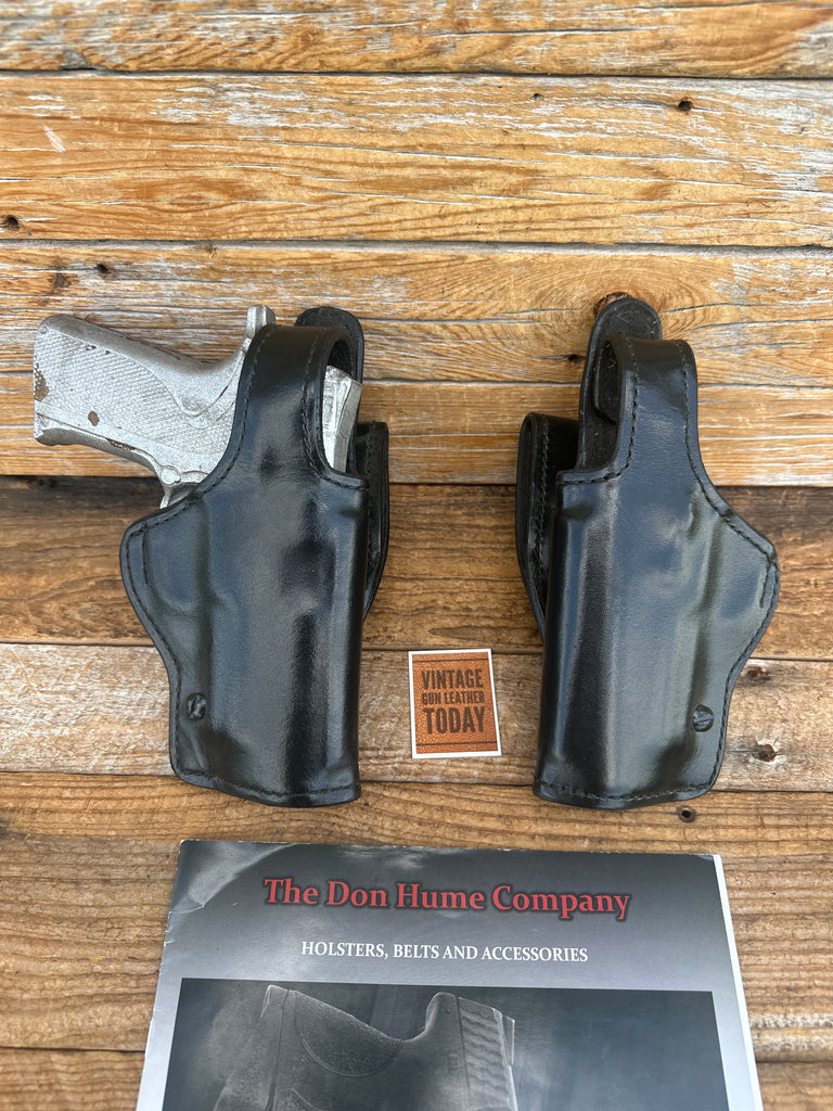 Vintage H738 Don Hume Plain Black Leather Lined Duty Holster For 4006 5906 TSW