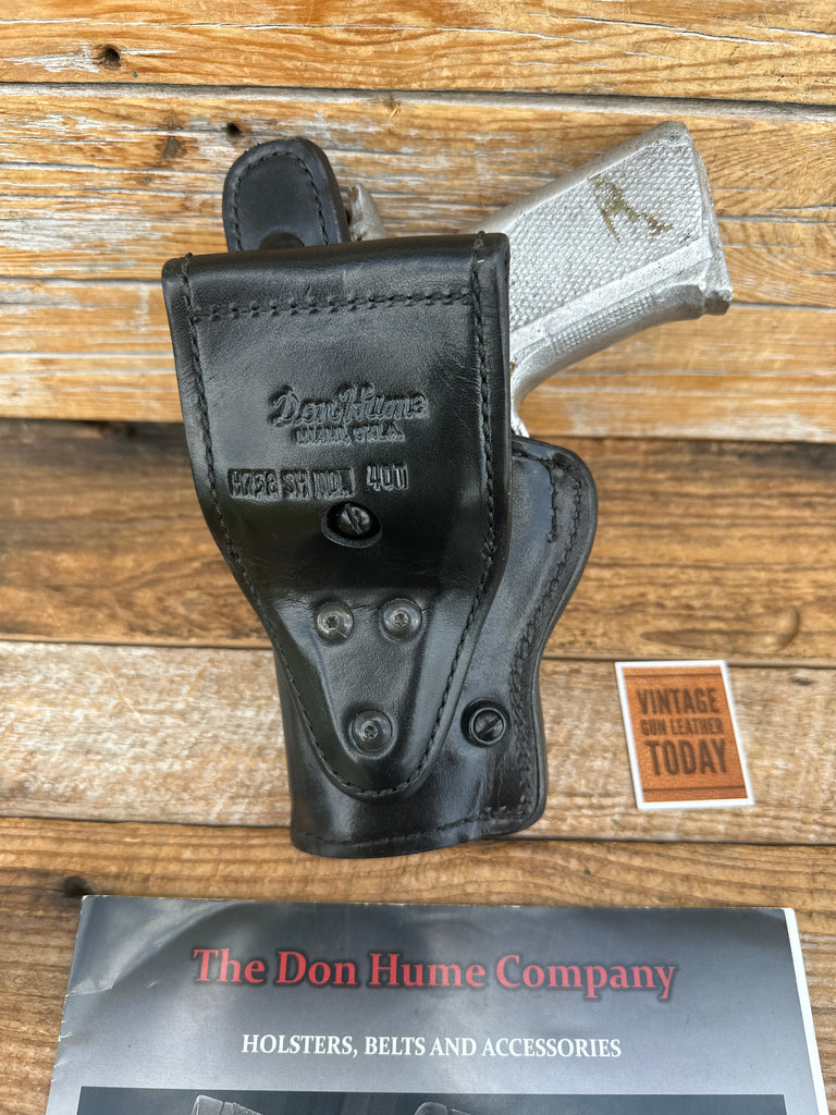 Vintage H738 Don Hume Plain Black Leather Lined Duty Holster For 4006 5906 TSW