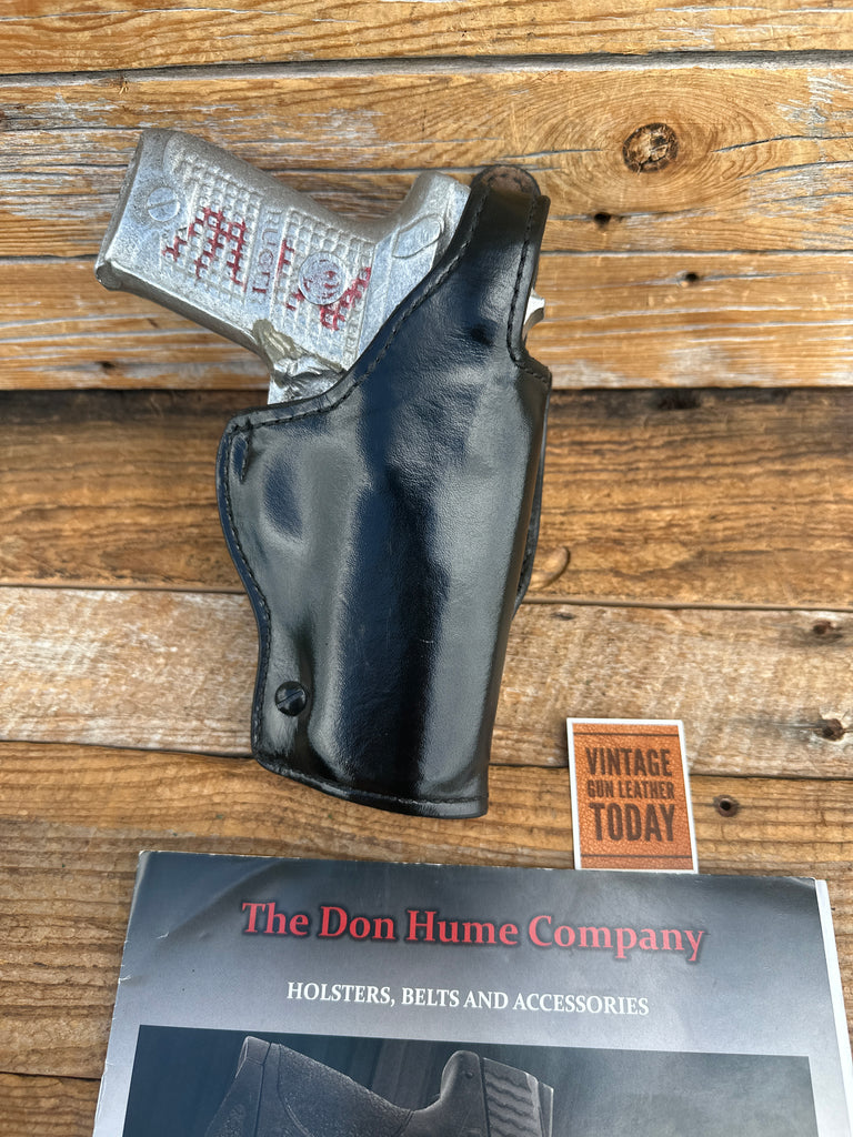 Vintage H738 Don Hume Plain Black Leather Lined Duty Holster For Ruger P94 P97
