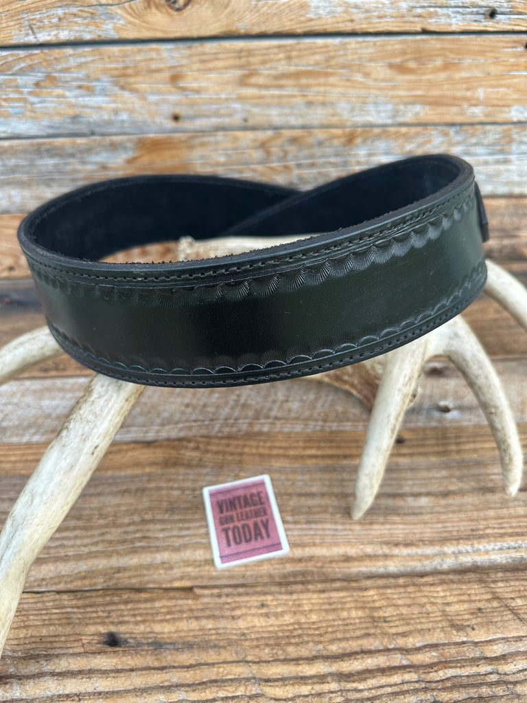 Custom Kirkpatrick Black Border Stamped Suede Lined Wild Bunch Gun Belt Size 34