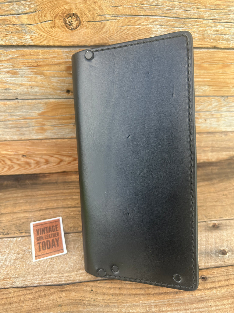 AKER Plain Black Leather Police  Sheriff Citation  Summons Ticket Book Holder #1