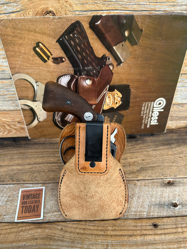 Vintage Lou Alessi Ghost Brown Leather IWB Holster Small Frame Auto or Revolver