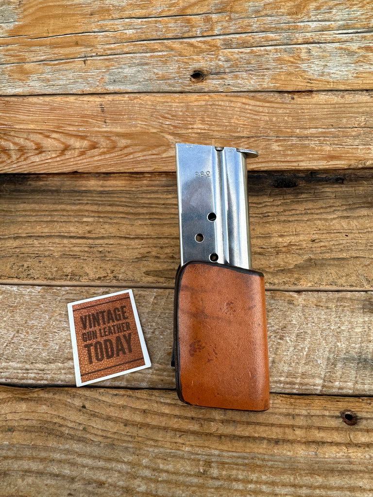 Rogers Brown Leather / Kydex Open Top Single Magazine Carrier For Colt 45 1911