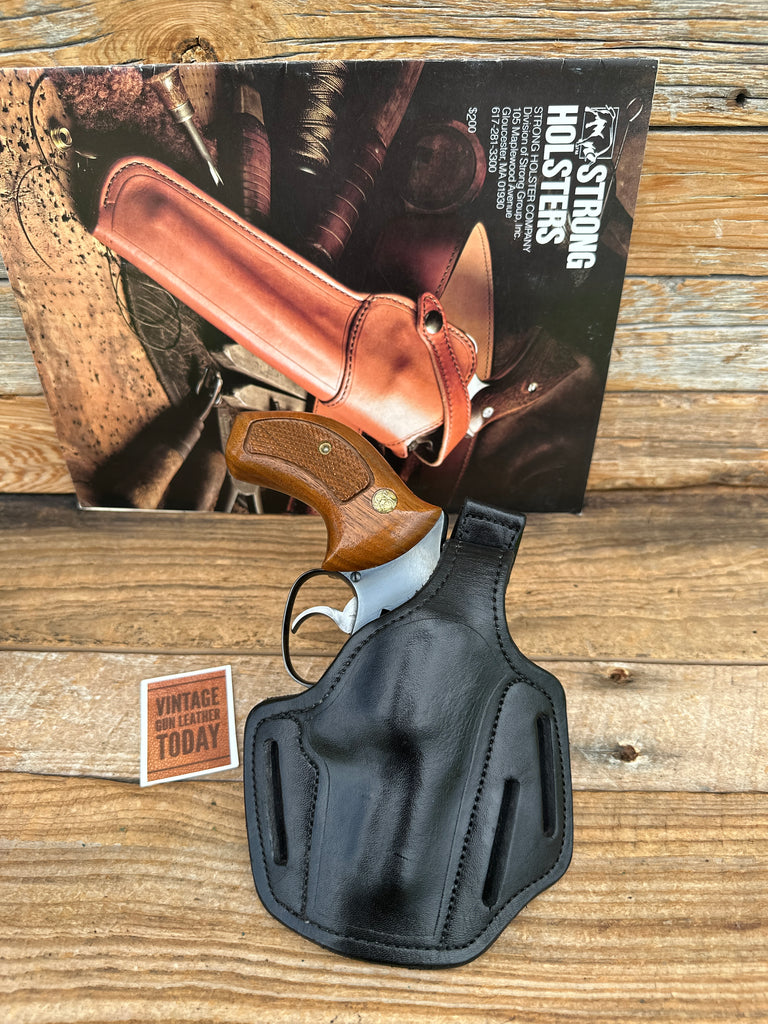 Strong 830 3 Slot Black Leather OWB Holster For S&W Model 36 Chief Special