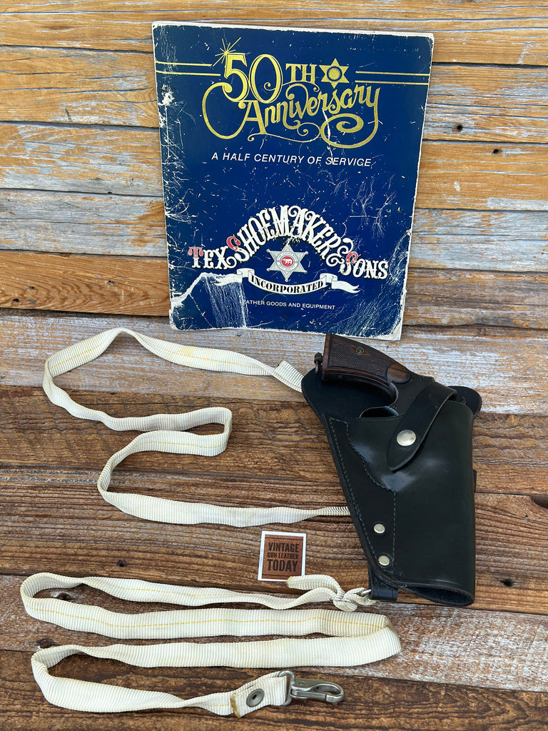 Vintage Tex Shoemaker Black Leather Tanker Shoulder Holster M&P K Frame Revolver