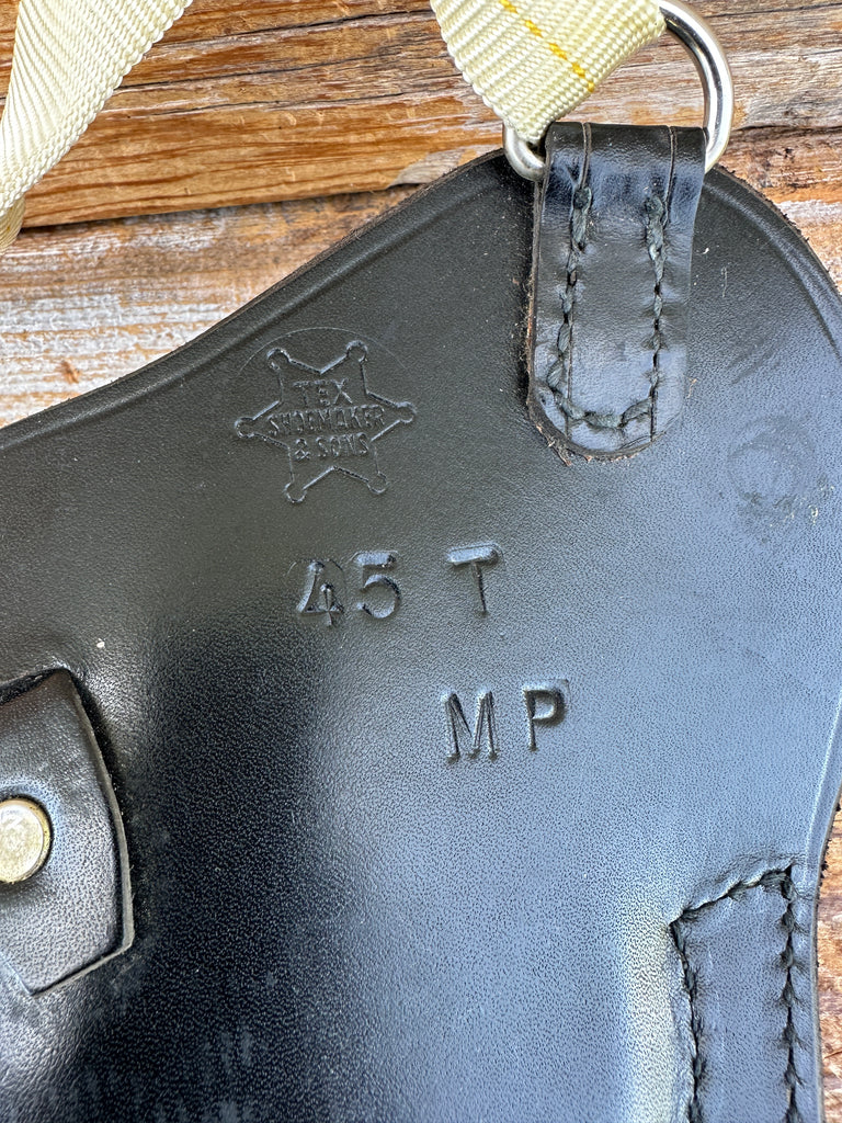 Vintage Tex Shoemaker Black Leather Tanker Shoulder Holster M&P K Frame Revolver