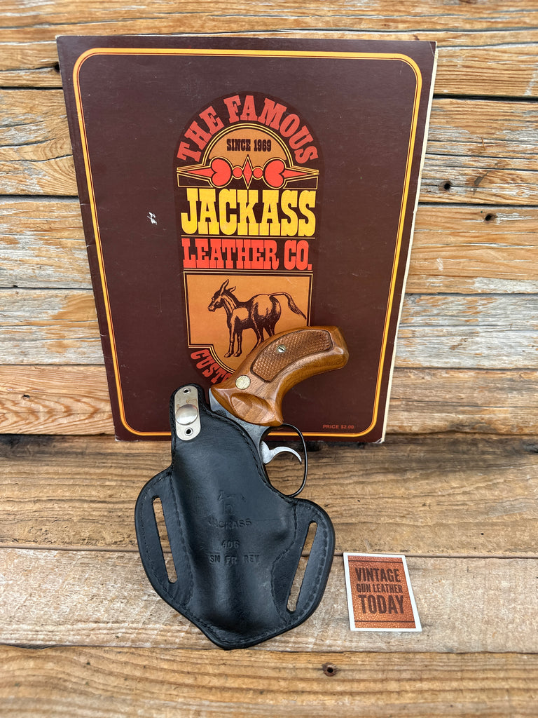 Vintage Jackass Black Leather Lined OWB Holster For S&W Mod 36 Chief Revolver