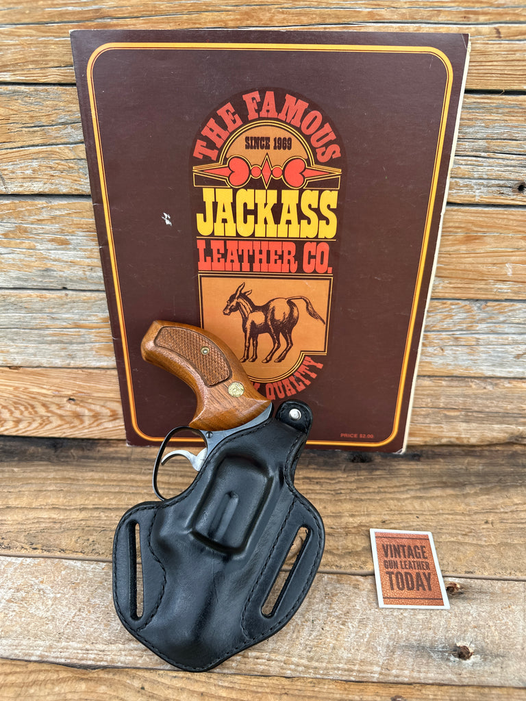 Vintage Jackass Black Leather Lined OWB Holster For S&W Mod 36 Chief Revolver