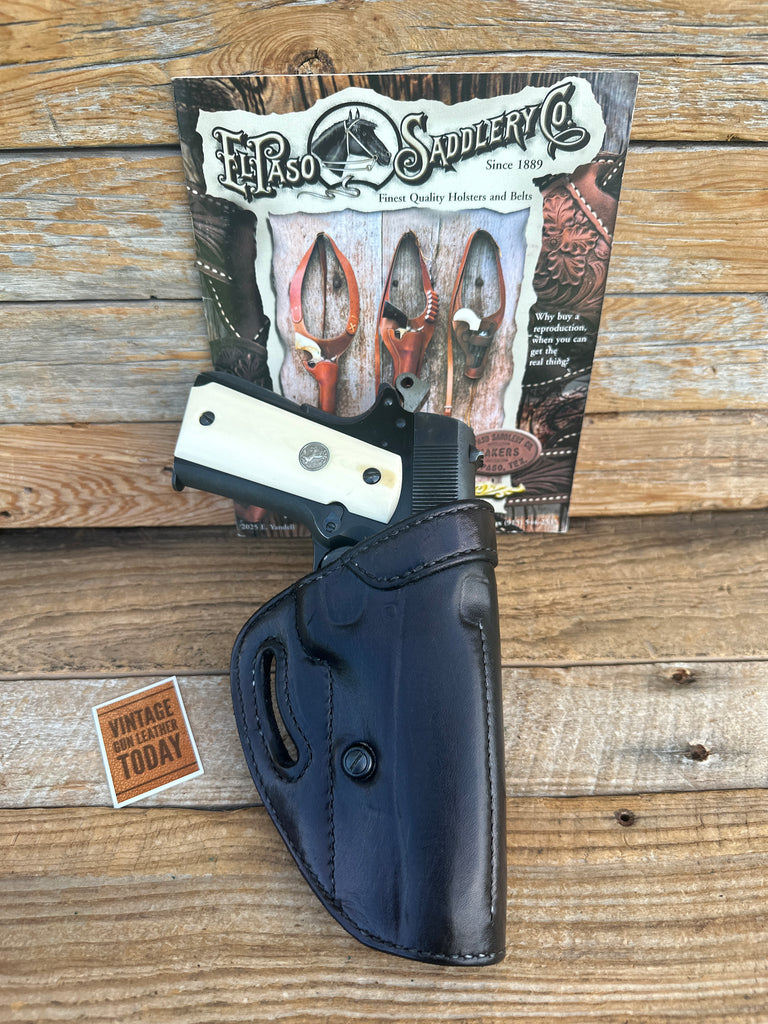 El Paso Saddlery Black Leather Suede Lined Holster For Colt 45 1911 5 Government