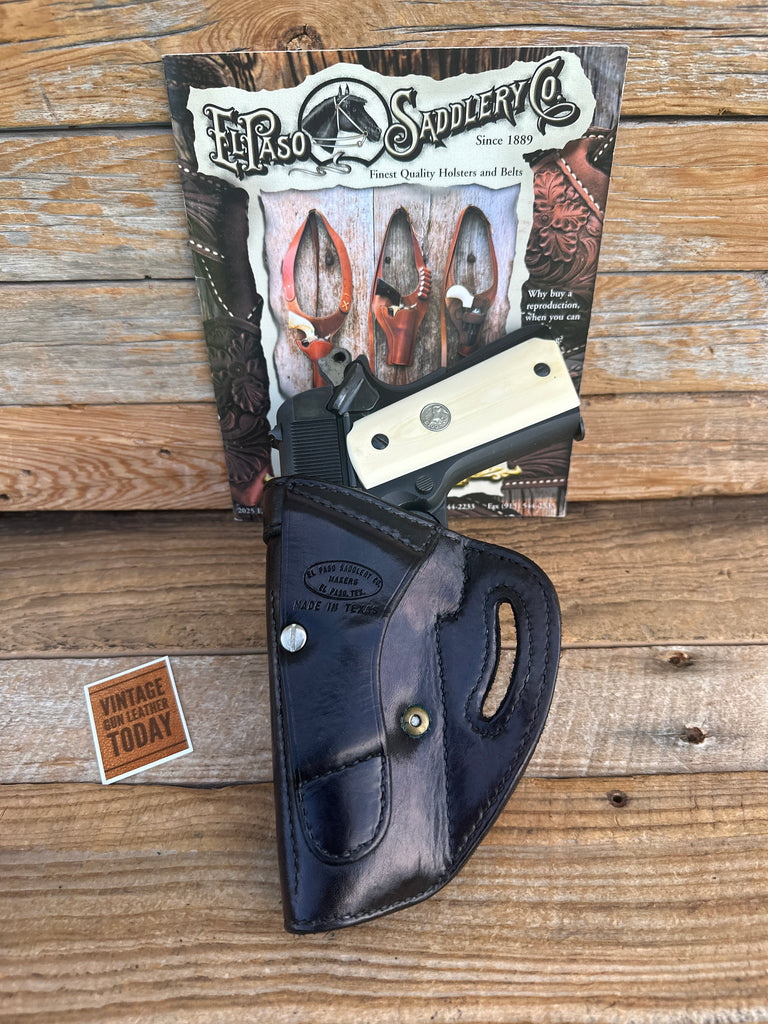 El Paso Saddlery Black Leather Suede Lined Holster For Colt 45 1911 5 Government