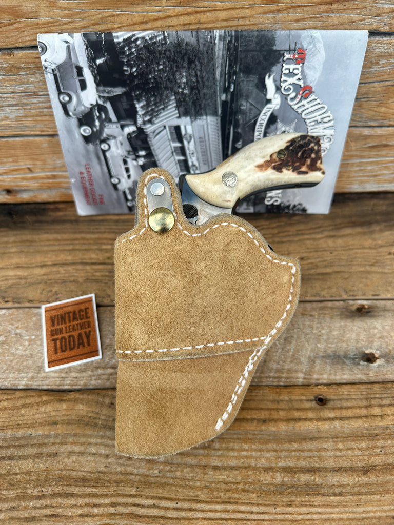Vintage Tex Shoemaker IWB Leather Holster For S&W L K Frame Revolver 2.5"