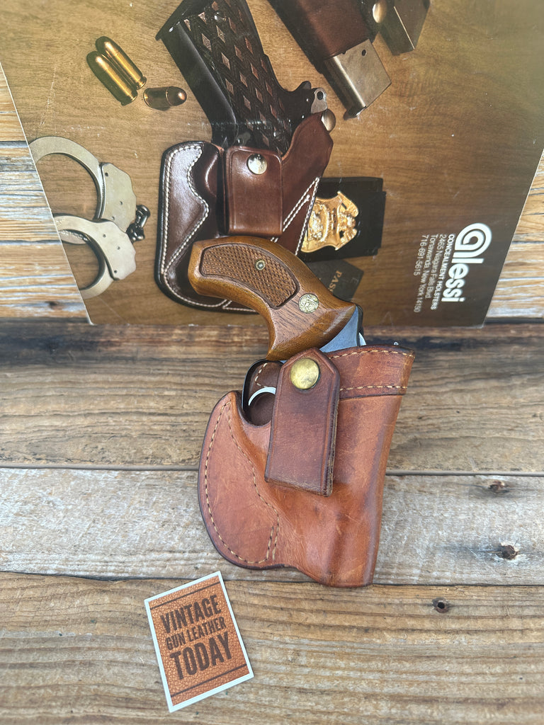 Vintage Early Lou Alessi Brown Leather IWB Holster For S&W J 36 Chief Special