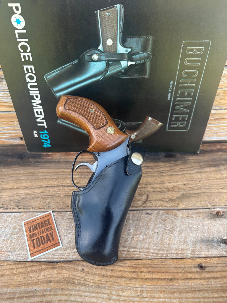 Vintage Bucheimer Black Leather OWB Holster Detective For Mod 36 Chief Charter