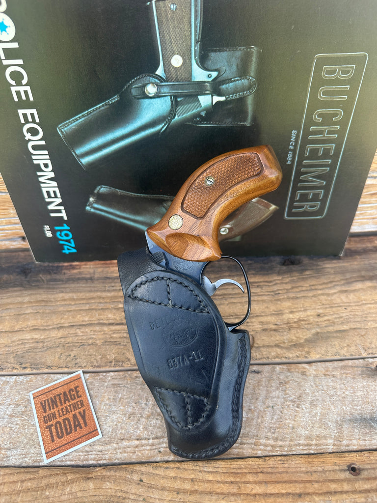 Vintage Bucheimer Black Leather OWB Holster Detective For Mod 36 Chief Charter