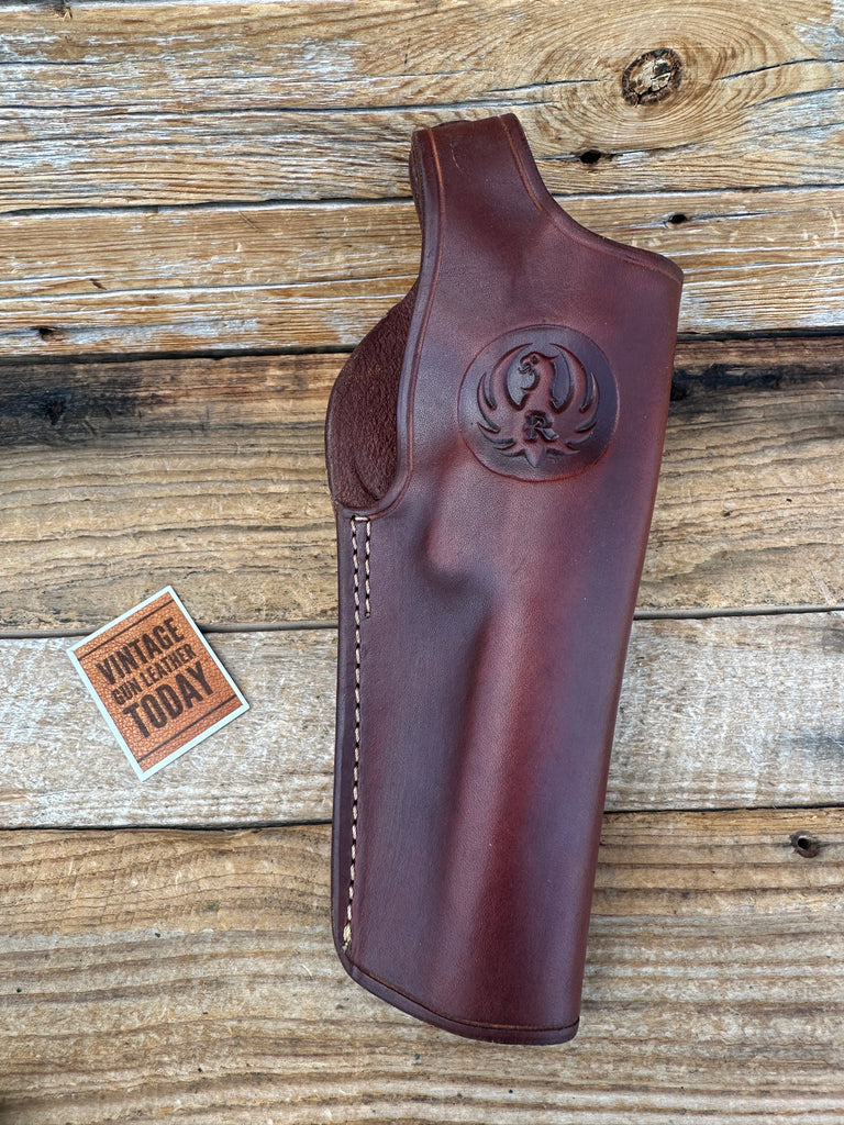 Vintage Classic Old West Brown Leather Holster For Ruger MK II 4 5/8"