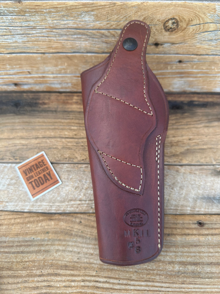 Vintage Classic Old West Brown Leather Holster For Ruger MK II 4 5/8"
