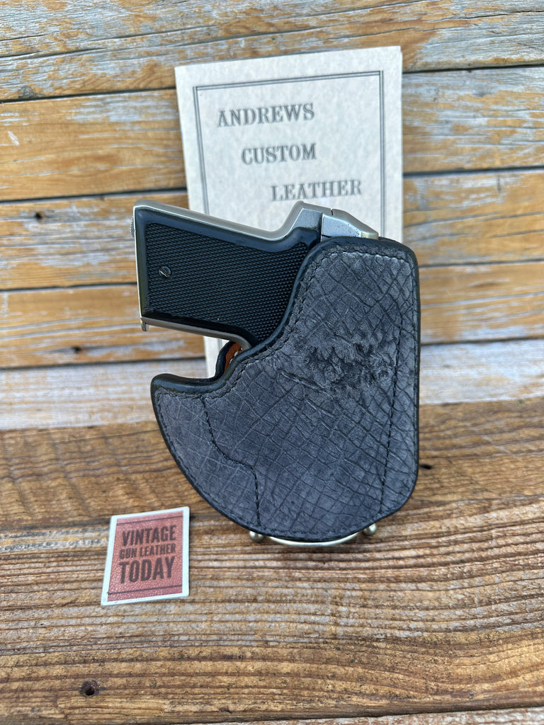 Andrews Leather Exotic Hippopotamus Pocket Holster For AMT Backup 45 ACP