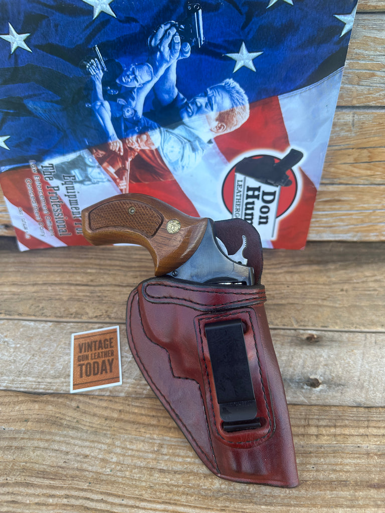 Vintage Don Hume H715 Brown Leather IWB Holster for S&W 36 Chief Charter Arms 3"