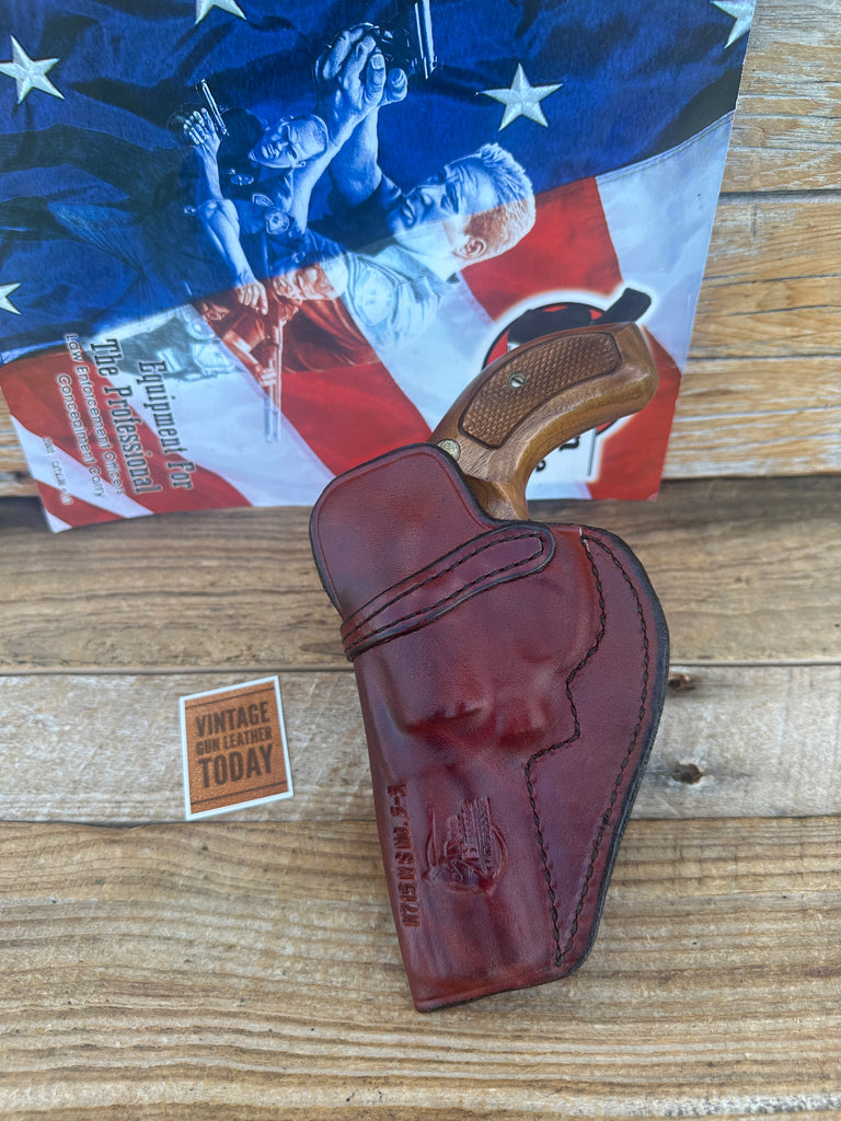 Vintage Don Hume H715 Brown Leather IWB Holster for S&W 36 Chief Charter Arms 3"