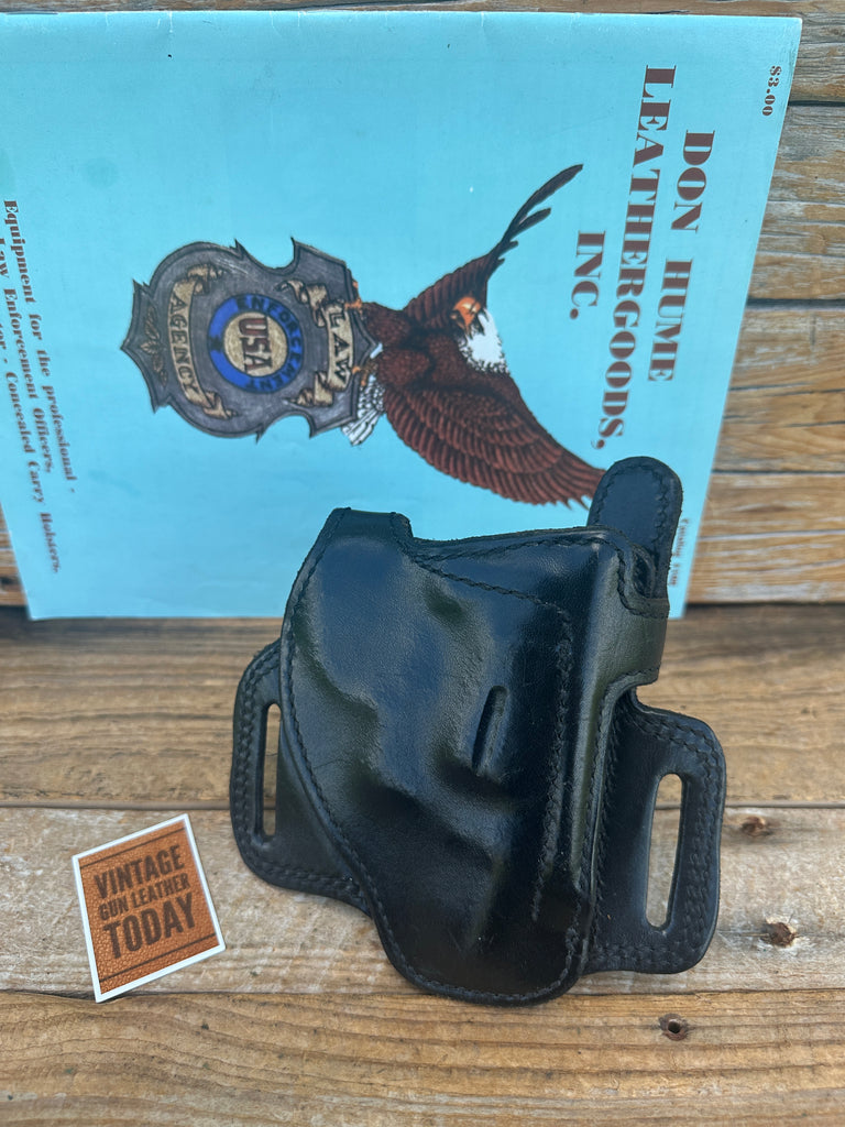 Vintage Don Hume Black Leather Security Holster For S&W K Frame Revolver 2"