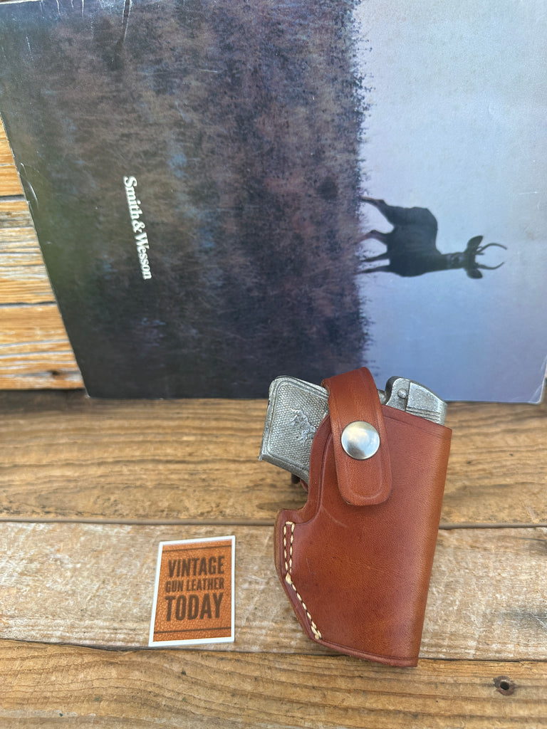 Vintage Smith Wesson Brown Leather OWB Holster For Small Auto Colt Beretta Astra