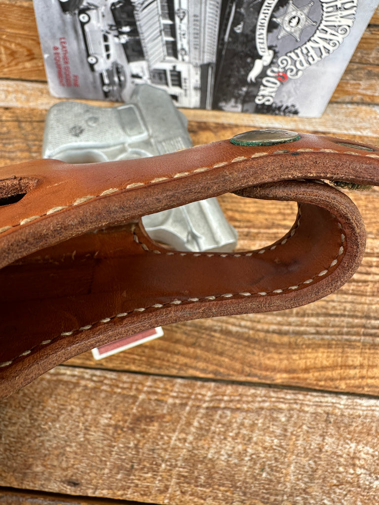 Vintage Tex Shoemaker Brown Leather Lined Holster For COP 357 Derringer