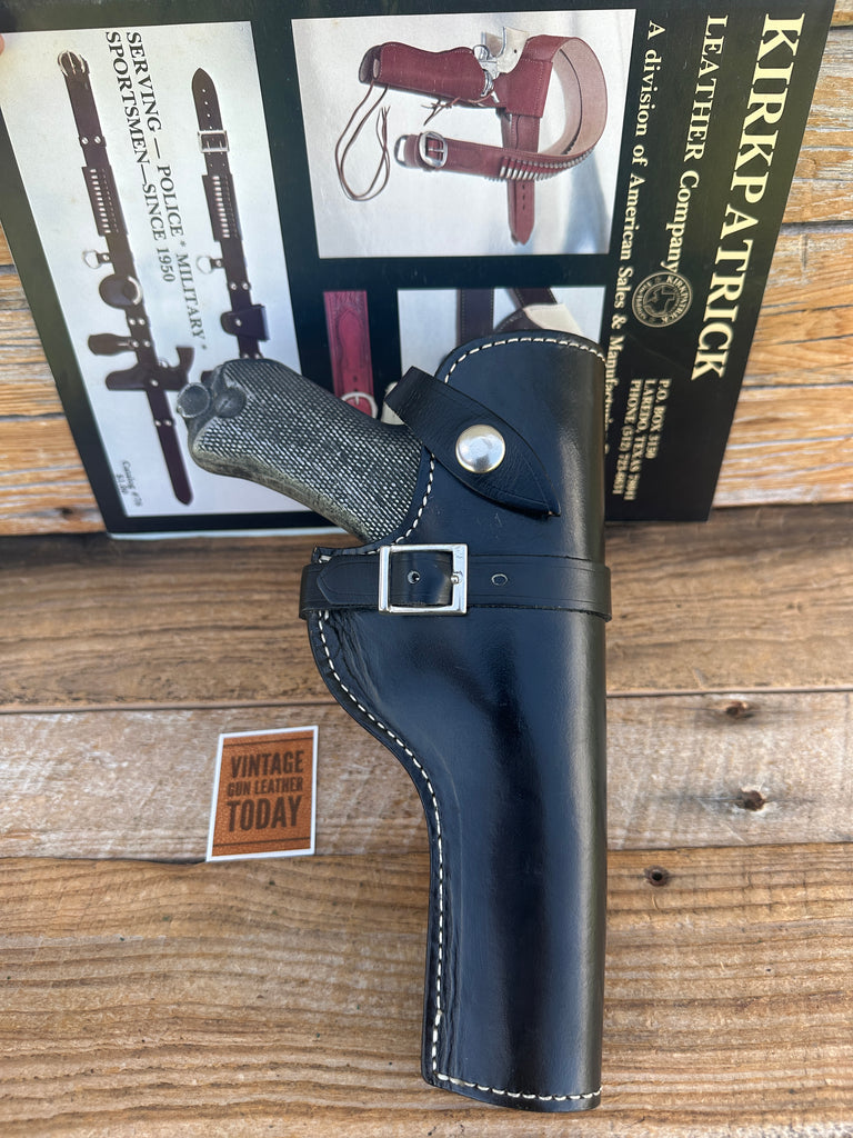 Vintage Kirkpatrick Black Leather Lined Holster For Stoeger Luger 5"