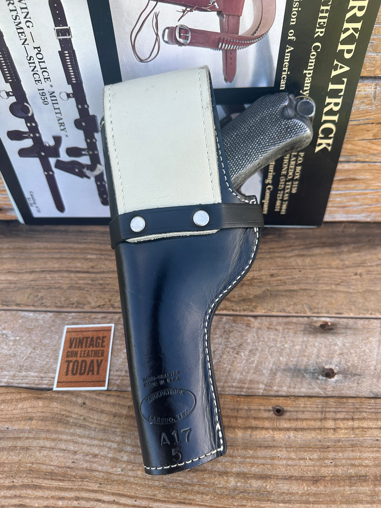 Vintage Kirkpatrick Black Leather Lined Holster For Stoeger Luger 5"