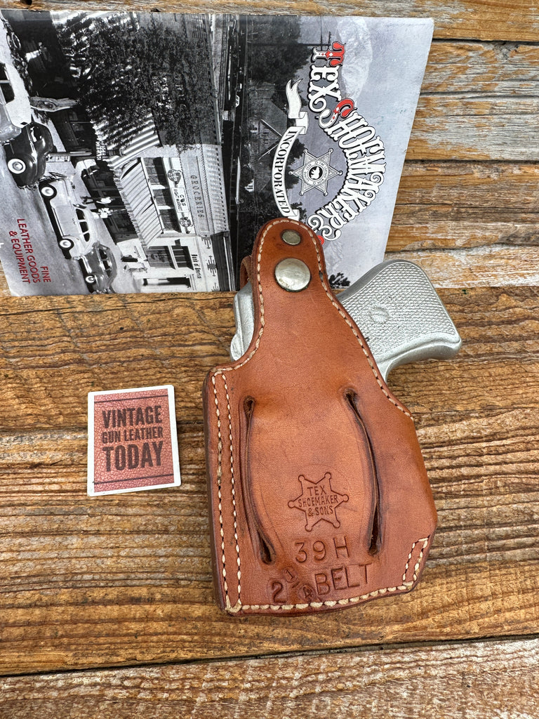 Vintage Tex Shoemaker Brown Leather Lined Holster For COP 357 Derringer