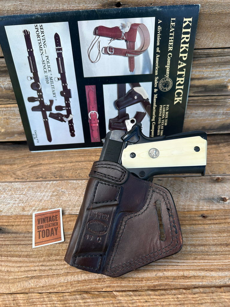 Kirkpatrick Brown Leather Cross OWB Holster For Colt 45 1911 Commander