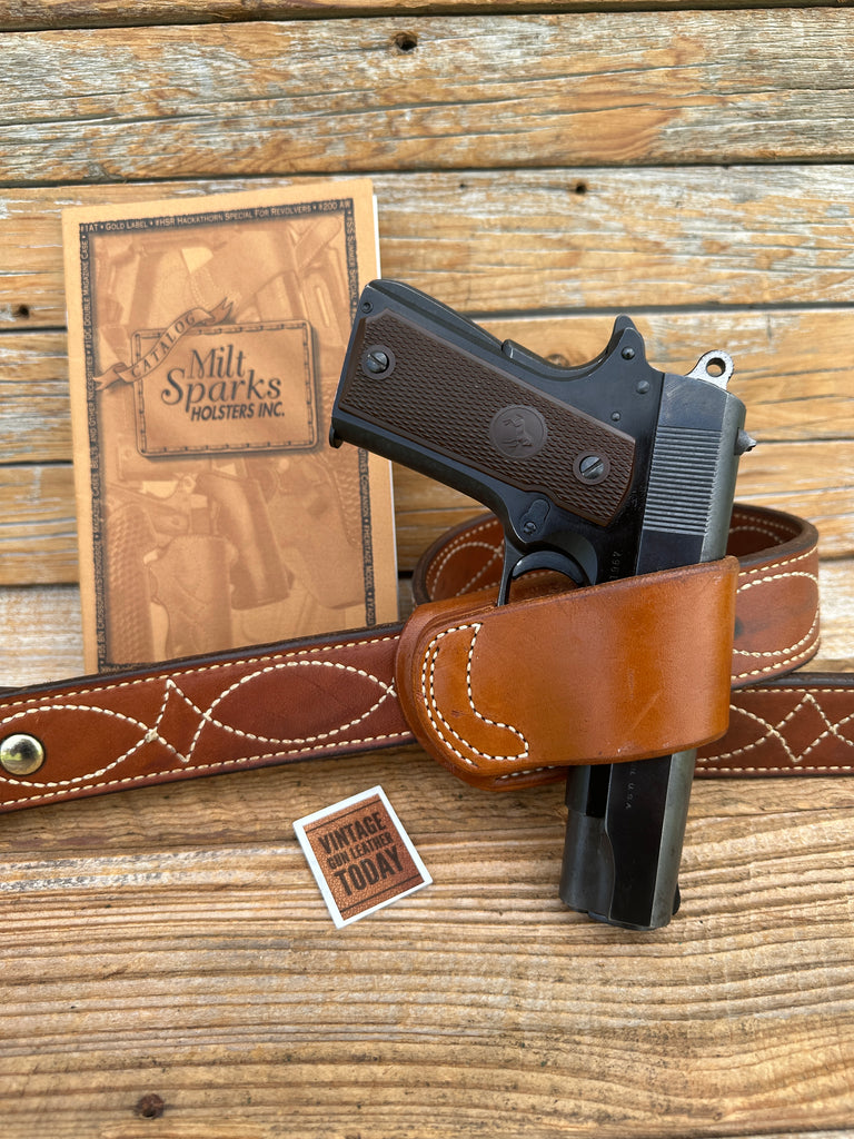 Vintage Milt Sparks #4 Brown Leather Yaqui Slide Holster For Colt .45 1911 Right