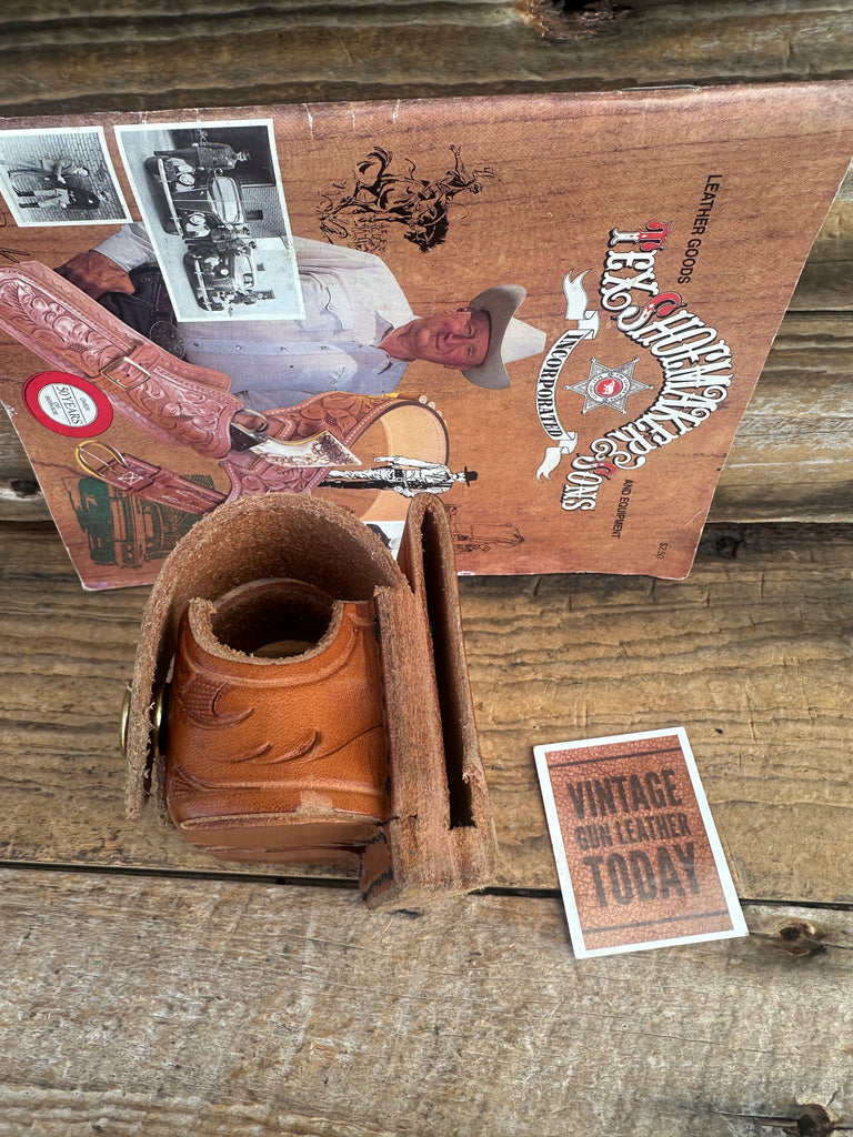 Vintage Tex Shoemaker Floral Oil Tan Double Loader Holder For S&W .357 K JK2 BS