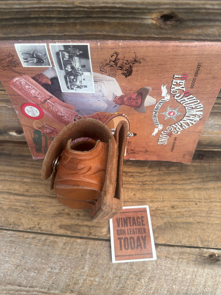Vintage Tex Shoemaker Floral Oil Tan Double Loader Holder For S&W .38 K JK2 BS