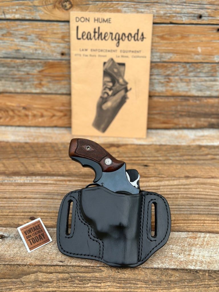 Vintage Don Hume Black Leather H721 OWB Holster For S&W 36 37 640 649 60 Charter