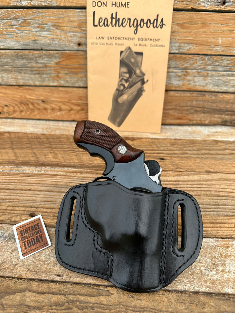 Vintage Don Hume Black Leather H721 OWB Holster For S&W 36 37 640 649 60 Charter