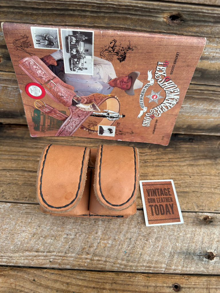 Tex Shoemaker 103 L Brown Leather Double Speed Loader Holder L Frame Hidden Snap