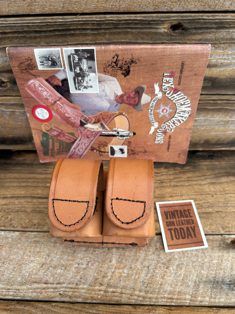 Tex Shoemaker 103 L Brown Leather Double Speed Loader Holder K Frame .357