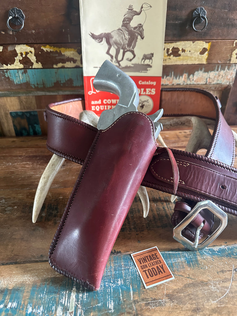 Vintage Lawrence Cartridge Gun Belt Holster Laced For Ruger .454 Super Blackhawk