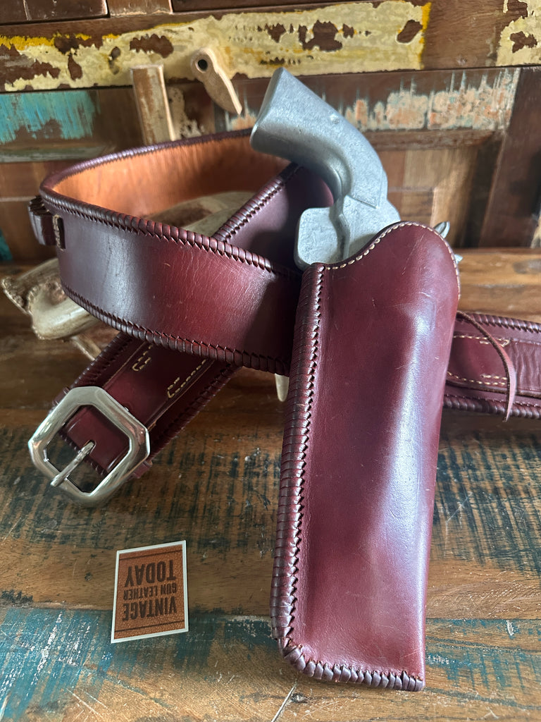 Vintage Lawrence Cartridge Gun Belt Holster Laced For Ruger .454 Super Blackhawk