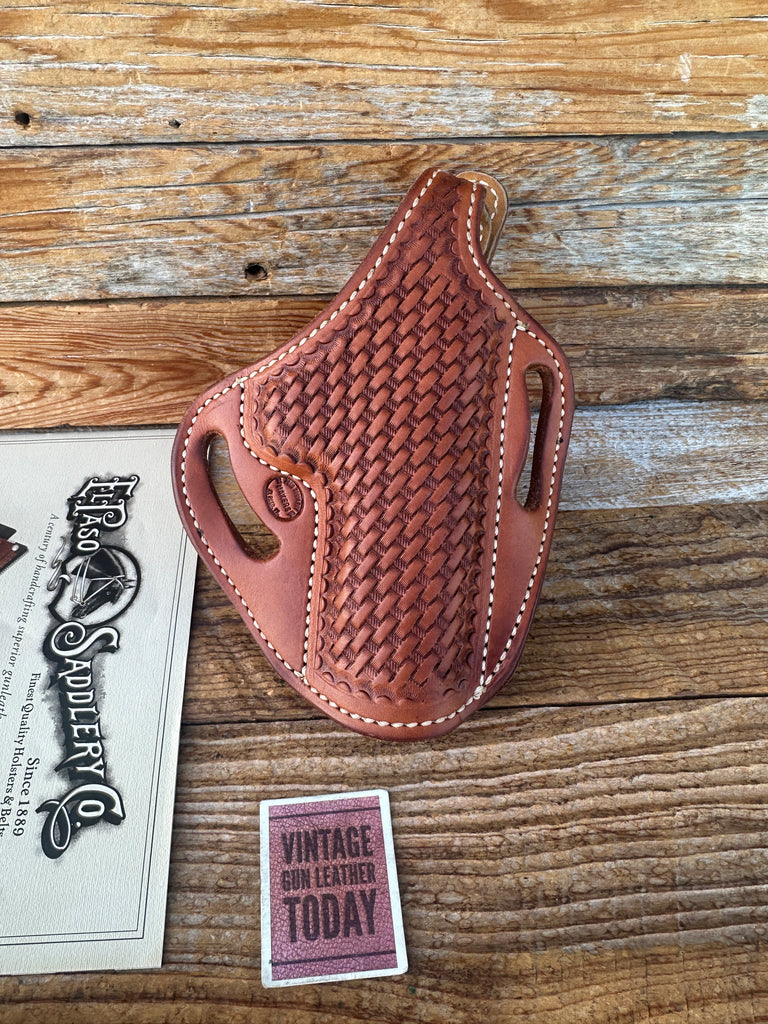 El Paso Saddlery Tortilla Brown Basket Leather Lined Holster For Kimber 4" 1911