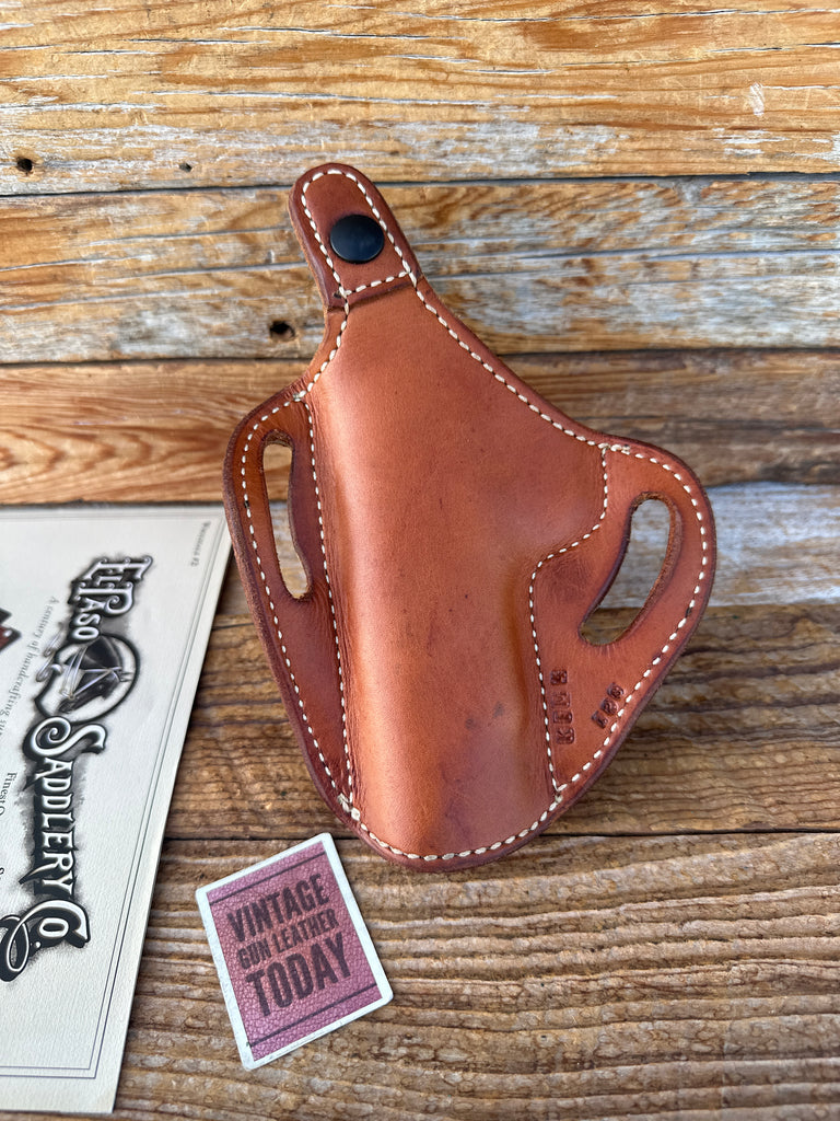 El Paso Saddlery Tortilla Brown Basket Leather Lined Holster For Kimber 4" 1911