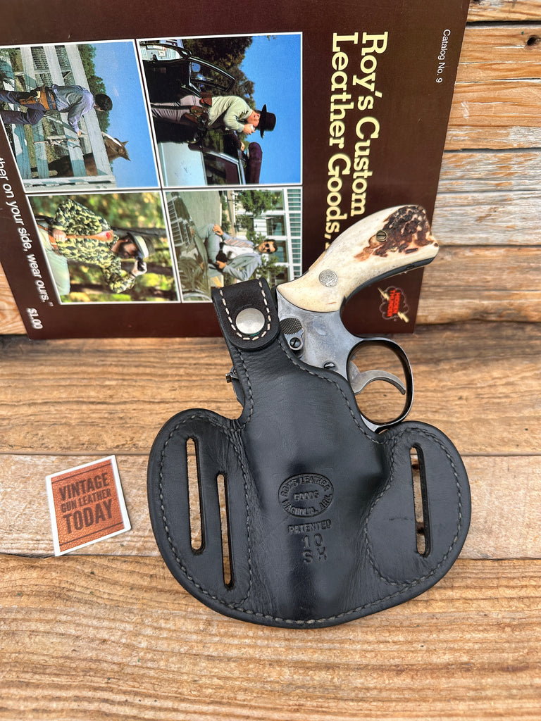Vintage Roys Plain Black Leather OWB Holster For S&W J 36 Chief .38 Revolver