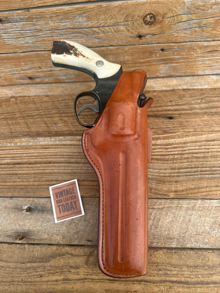 Bianchi Brown Leather Lined 5BH OWB Holster For S&W Medium K Frame Revolver