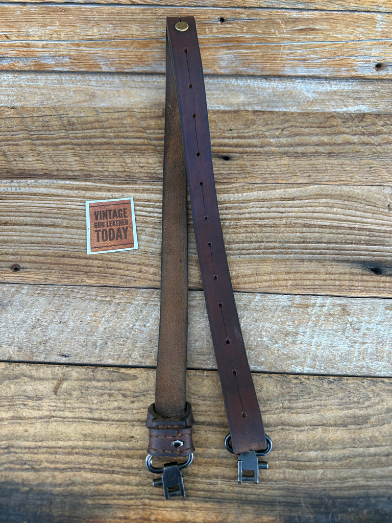 Vintage Williams Guide Leather Adjustable 7/8" Rifle Sling with Swivels Plain #1