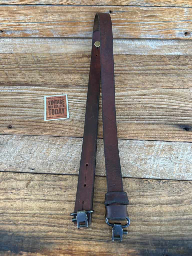 Vintage Williams Guide Leather Adjustable 7/8" Rifle Sling with Swivels Plain #1