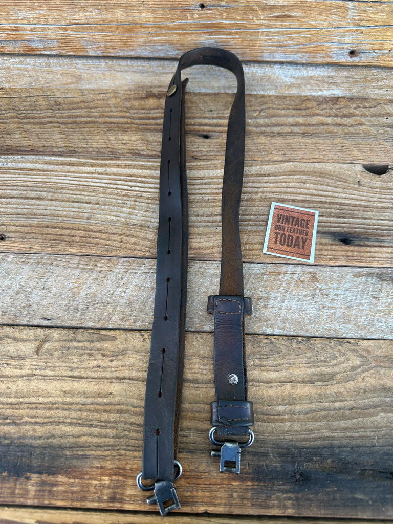 Vintage Williams Guide Leather Adjustable 7/8" Rifle Sling with Swivels Plain #3