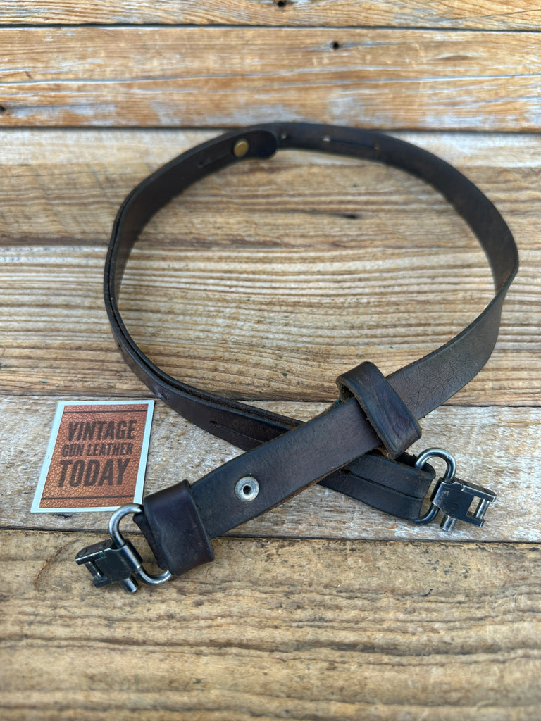 Vintage Williams Guide Leather Adjustable 7/8" Rifle Sling with Swivels Plain #1