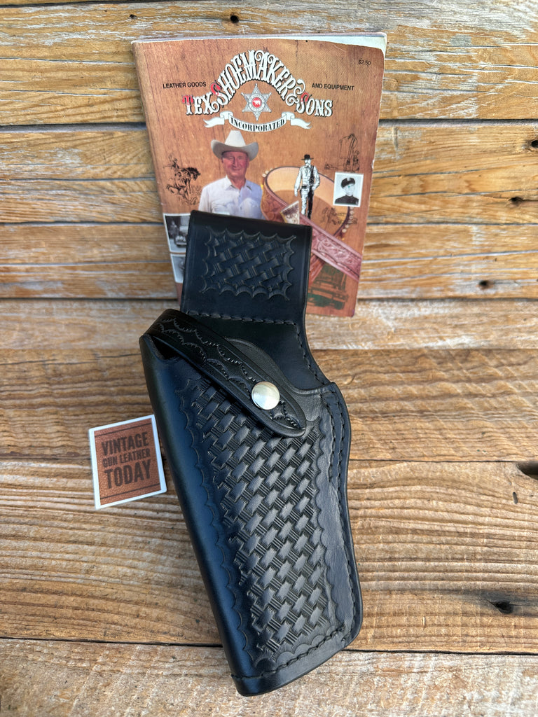 Vintage Tex Shoemaker 50 Black BW Leather Jordan Style Holster For K  Frame LEFT